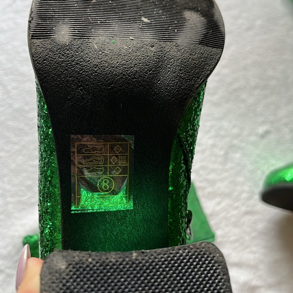 Green Glitter Women's Boots - Picture 2 of 6